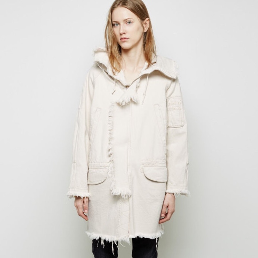 RARE R13 Selvedge‎ Anorak Natural Frayed Denim Coat